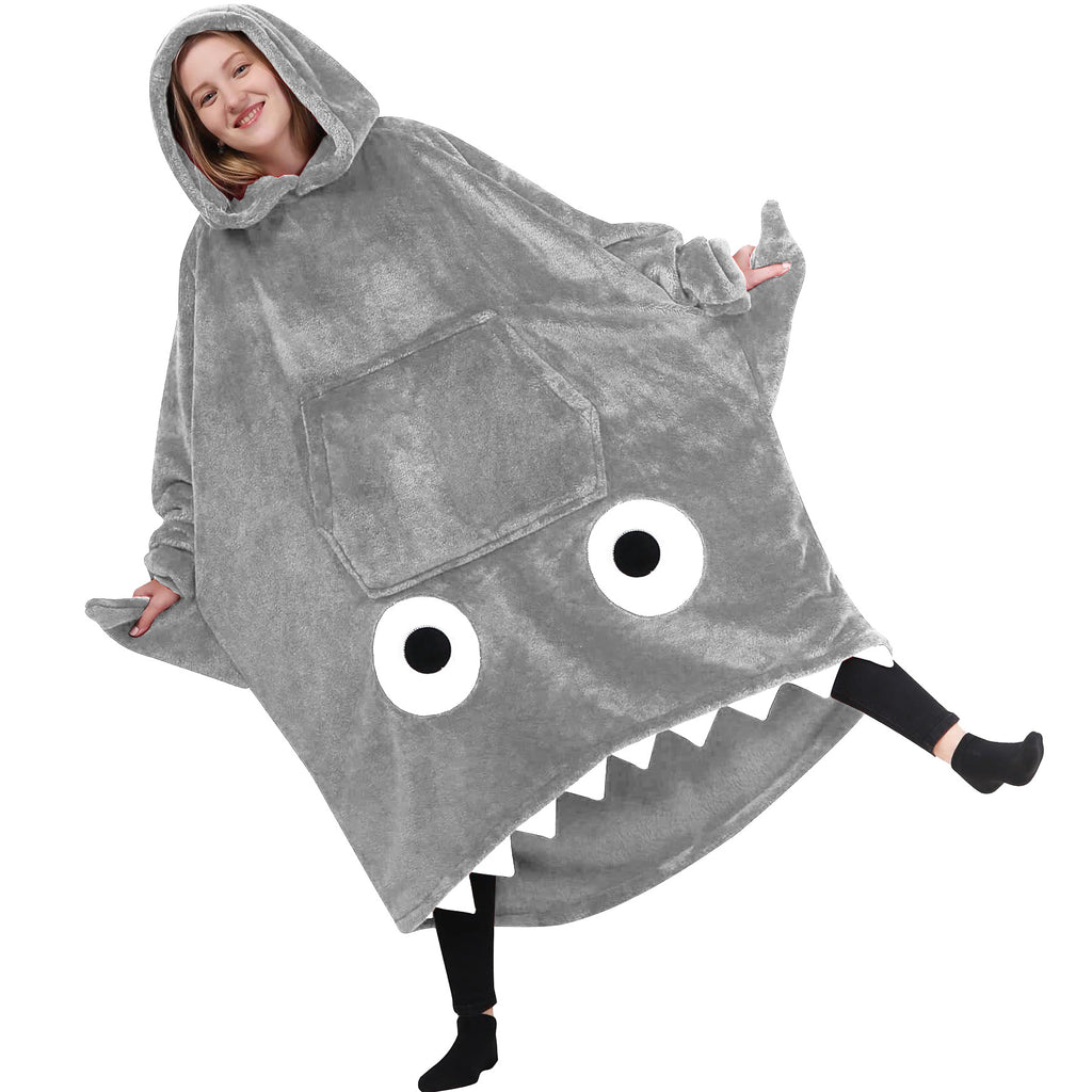Hajen hoodie-filt detalj