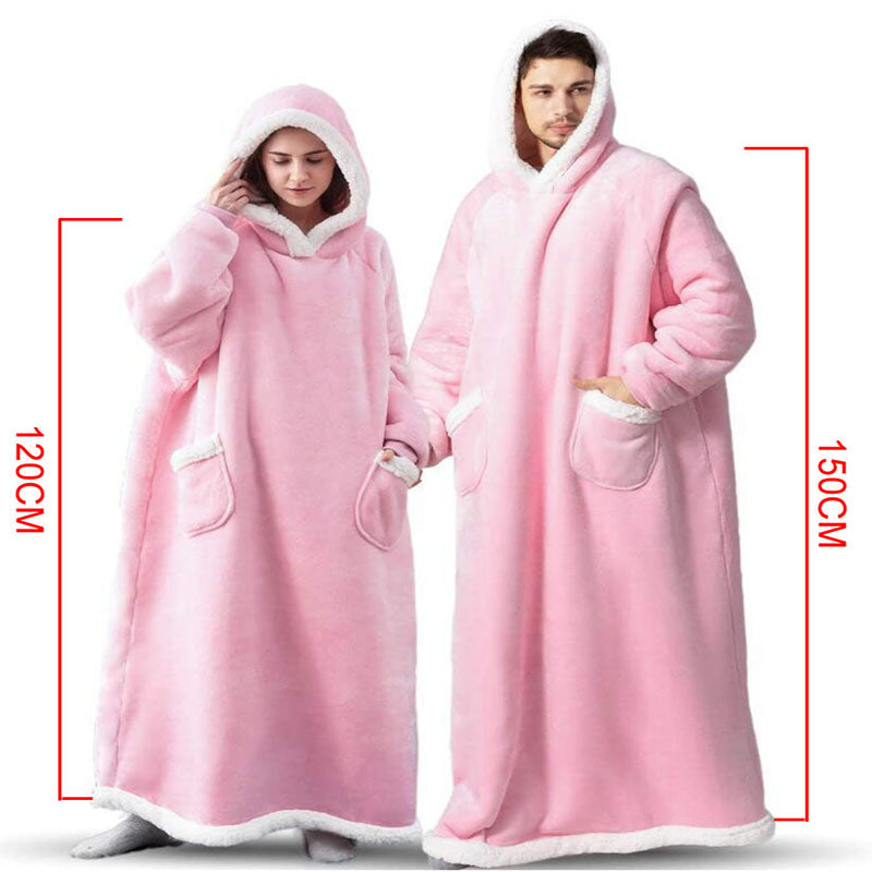 Koja hoodie-filt med fickor